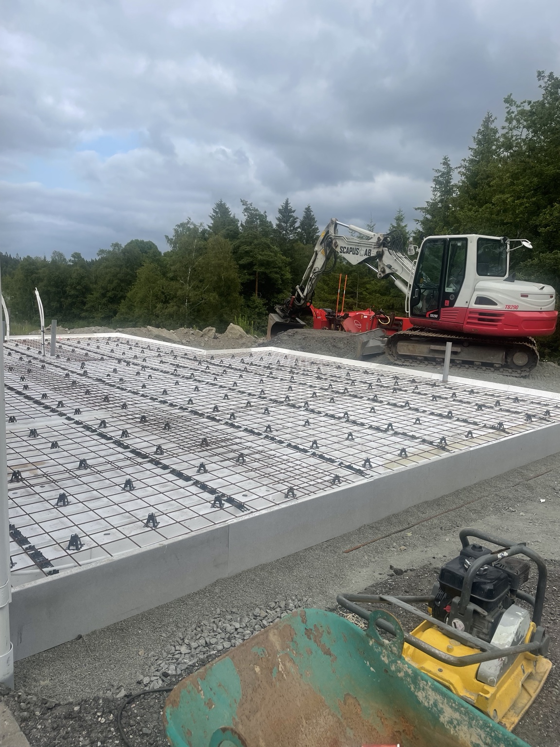 Grundläggning inför betongplatta